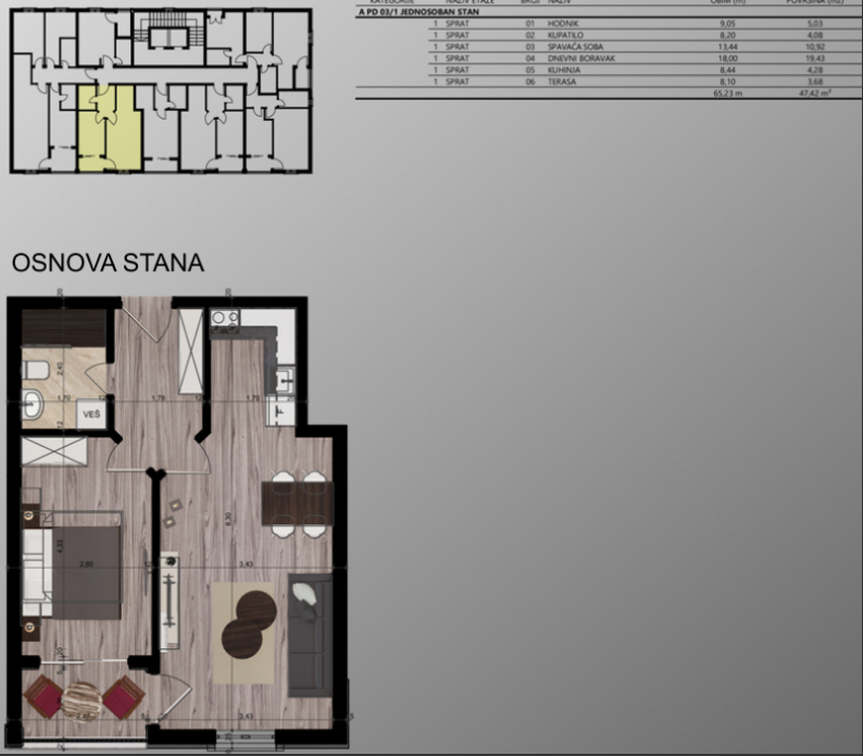 Flat in Bar, Montenegro, 47 sq.m - picture 1