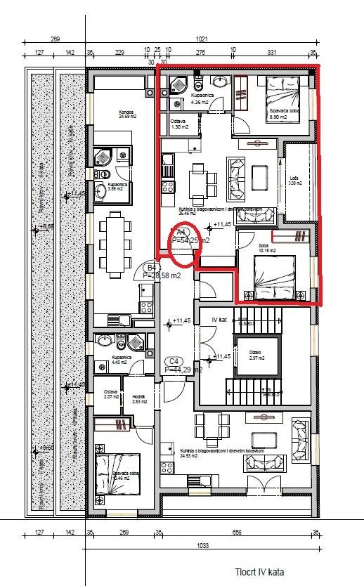 Appartement à Pula, Croatie, 54.25 m2 - image 1