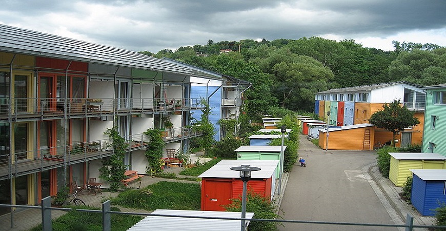 Residential area of Vauban, a suburb of Freiburg
