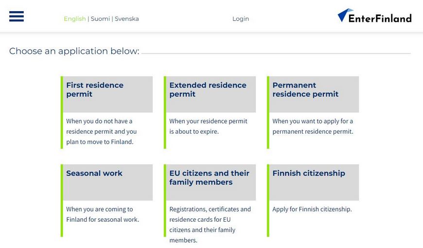 The Enter Finland service gives you the opportunity to apply for a residence permit online